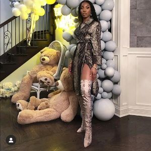 Snake print wrap dress